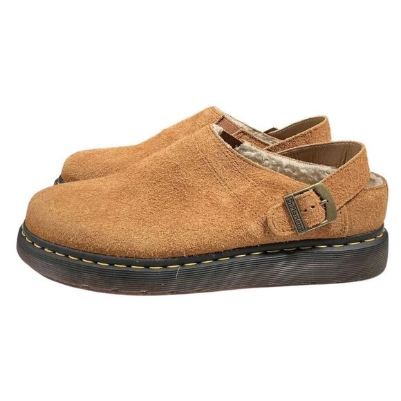 Dr Martens Shoes Mens 13 Brown Isham Faux Shearling Lined Suede Mules NEW main image 5
